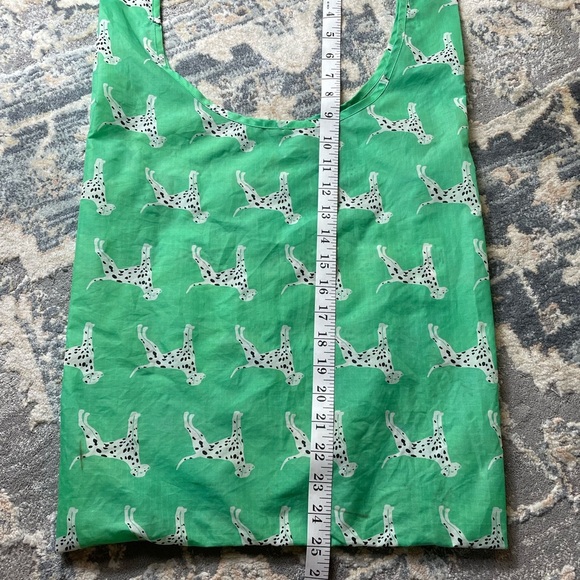 Green Tote Bag with Dog Print - Picture 4 of 5